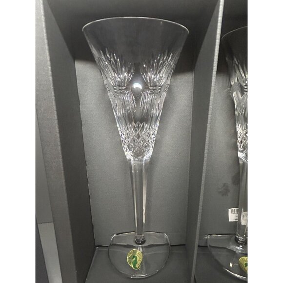 Waterford Millennium Collection Crystal Toast Wedding Flutes Vintage Set Of 2 - Picture 3 of 11